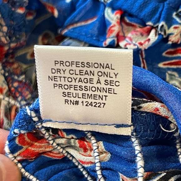 NWOT Misa Los Angeles Ancora Floral Tie Crop Top, Red, White, Blue, Sheer, Small - Picture 8 of 16